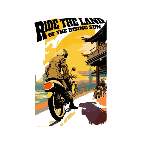 Boy on a motorcycle in Japan design