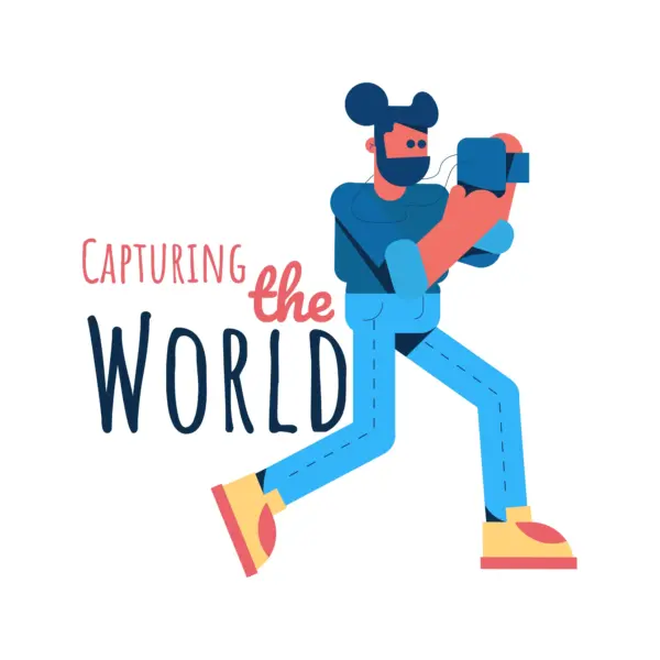 Man capturing the world through his video camera design