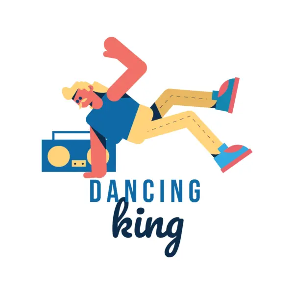 Man being the breakdance king with a sound system design