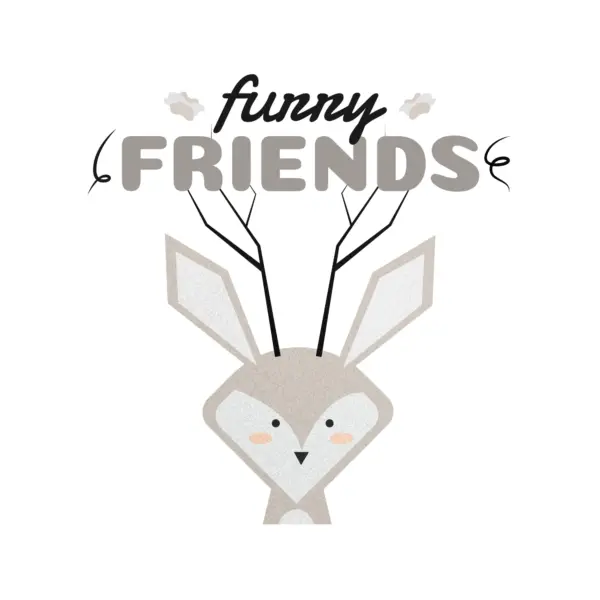 Tender reindeer with tender phrase of friendship design