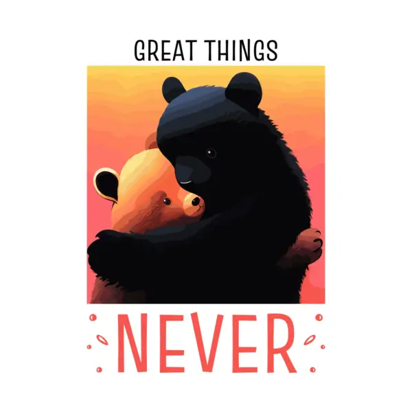 Couple of bears hugging each other design