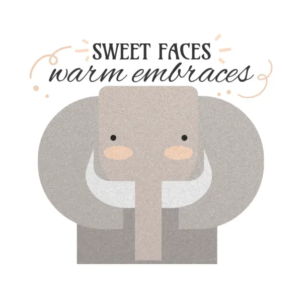 Elephant blushing with tender phrase design