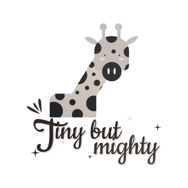Blushing giraffe with tender phrase design