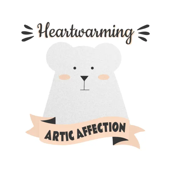 Arctic bear blushing with tender phrase design