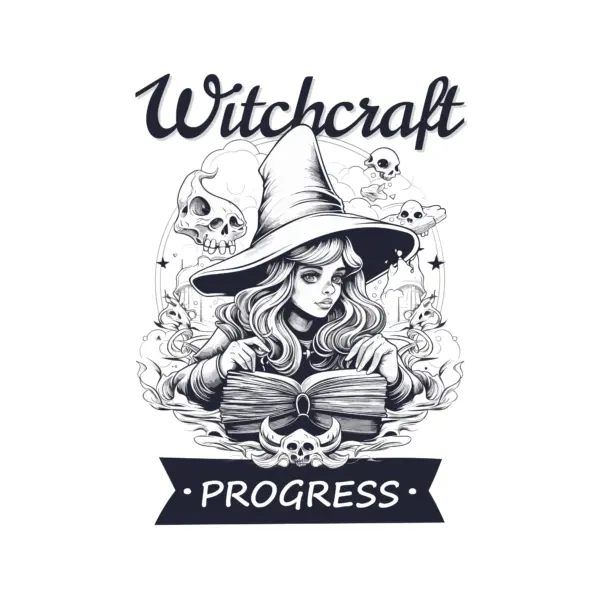 Witch smiling on halloween while casting spells design