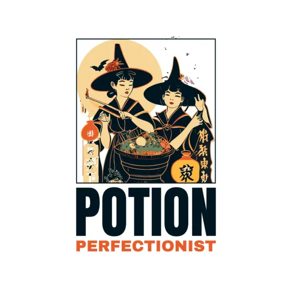 Witches making a potion in a cauldron design