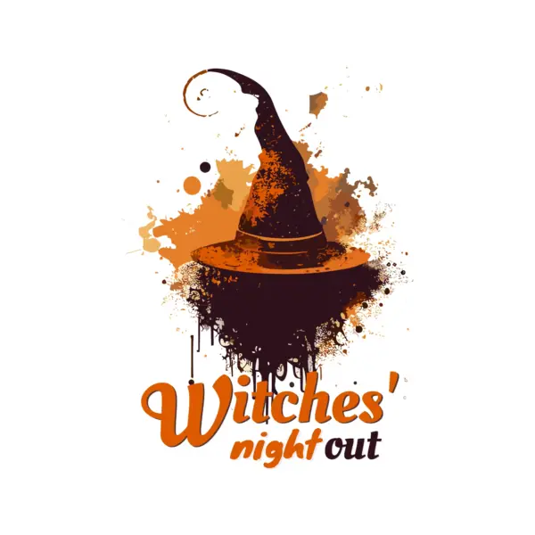 Witch hat with halloween phrase design