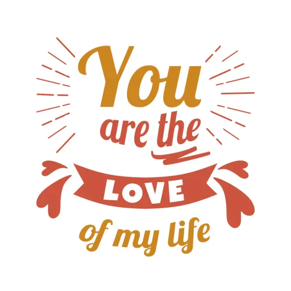 Love phrase decorated with ribbons and sparkles design