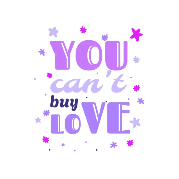 Love phrase decorated with stars design