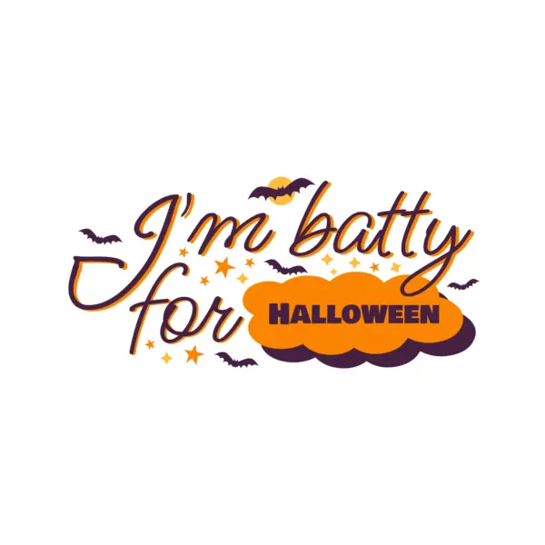 Halloween phrase decorated with bats design