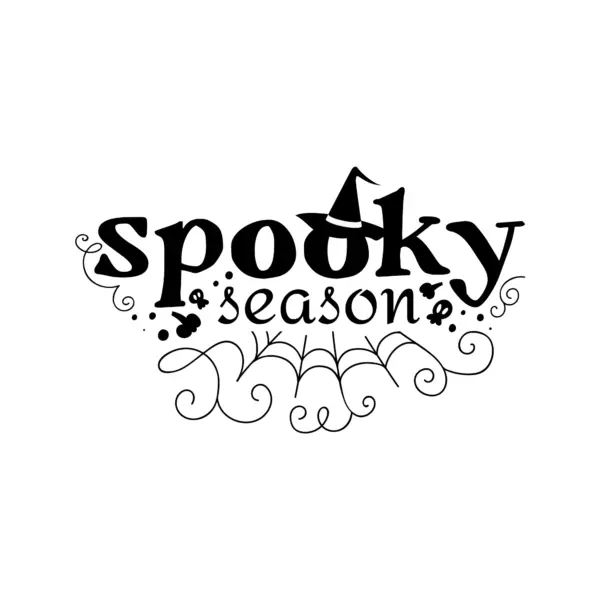 Halloween phrase decorated with spider webs design