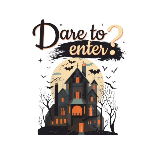 Creepy house full of bats design