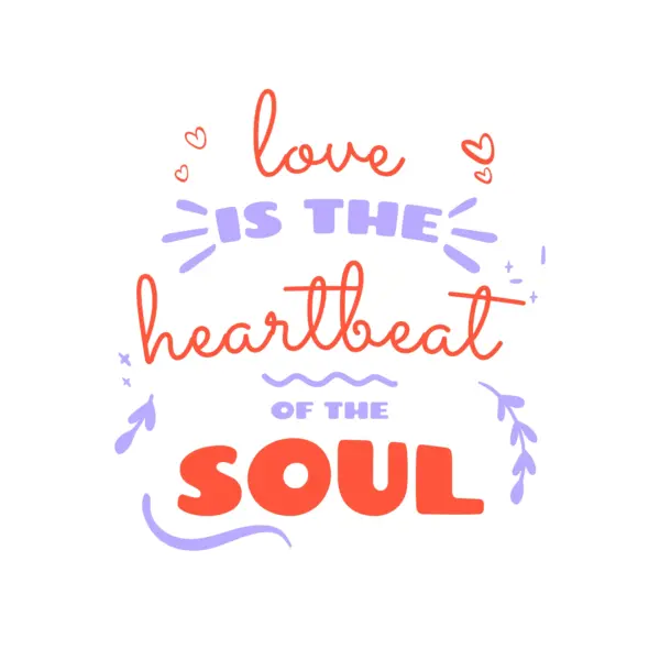 Love phrase decorated with hearts, mistletoe and lines design