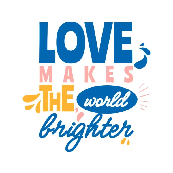 Love phrase decorated with different typefaces design