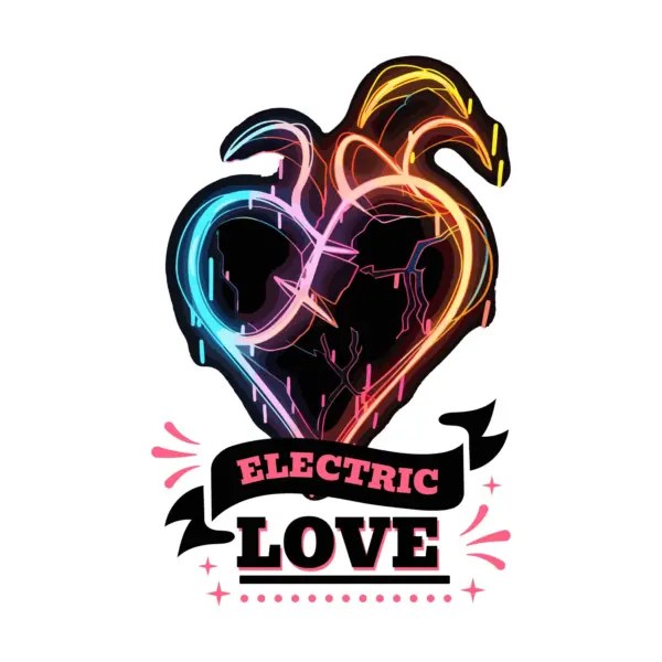 Neon design inside a heart design