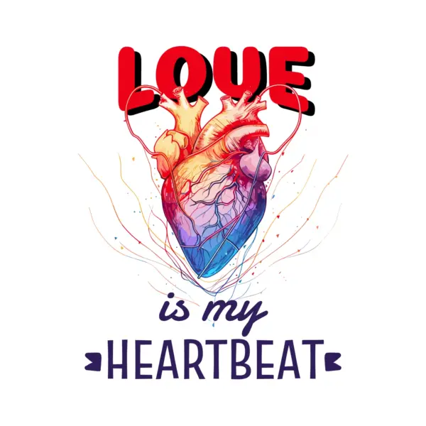 Heart of different colors receiving blood design