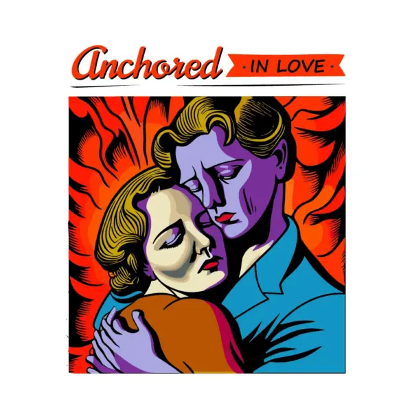 Couple on Halloween with love phrase design