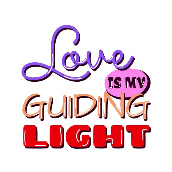 Love phrase in a comic style design