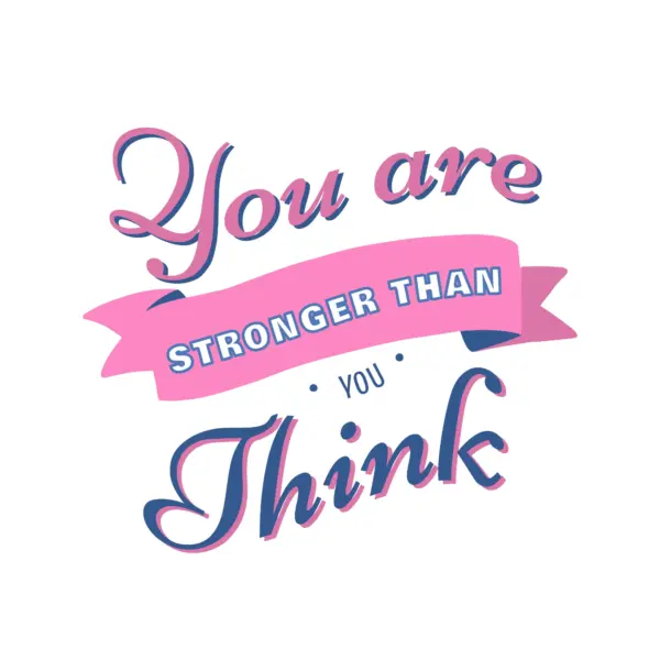 Motivational phrase of accompanied with a ribbon design