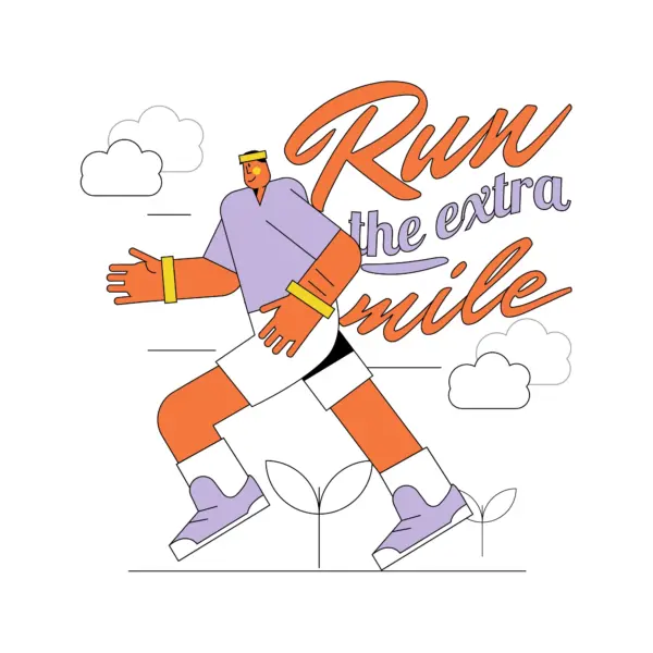 Boy athlete and running accompanied by a motivational phrase design