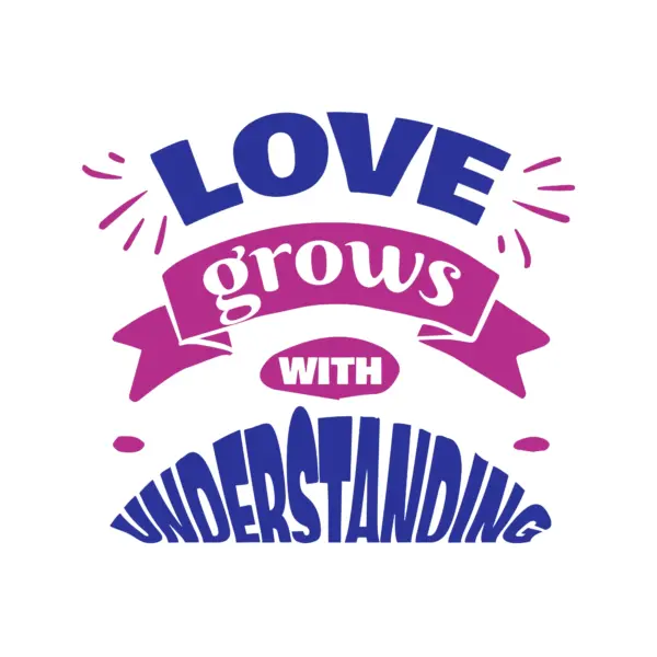 Love phrase decorated with sparkles in two colors design