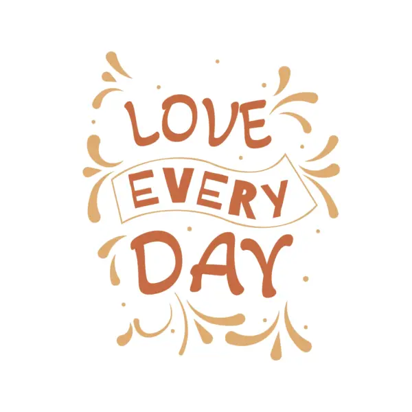 Fluids and ribbons decorating a love phrase design