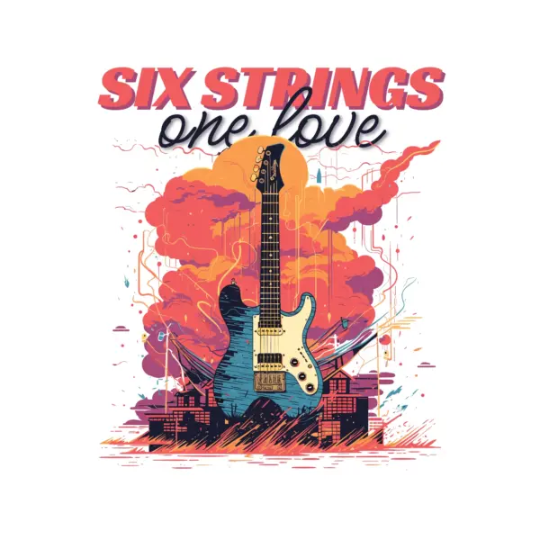 Electric guitar forming a storm design