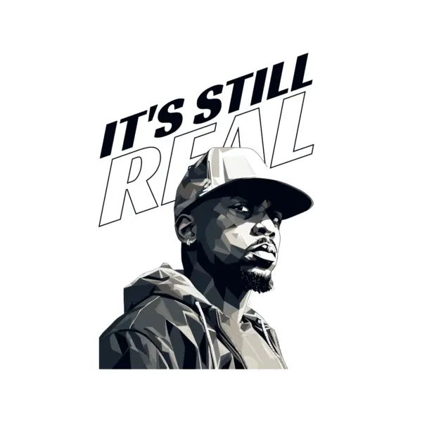 Rapper designed with black and white polygons design