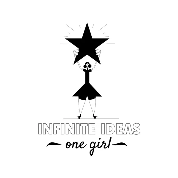 Girl holding a star with a thousand ideas design
