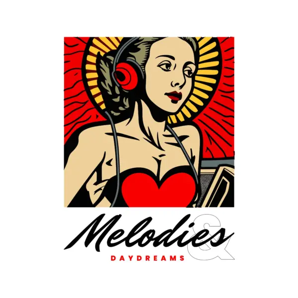 Woman listening to music with her headphones design