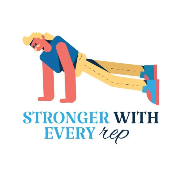 Muscular man doing push-ups design