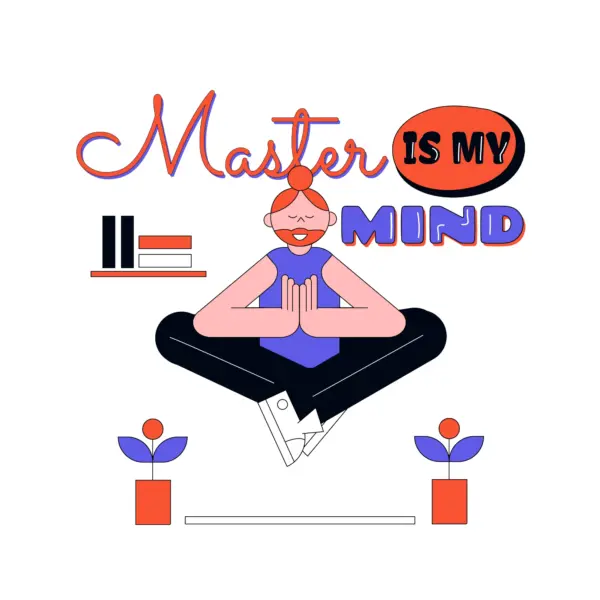 Man meditating in the air design