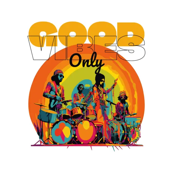 Colorful music band playing musical instruments design