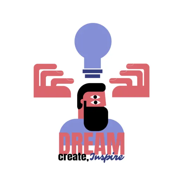 Man with an idea shining over his head design