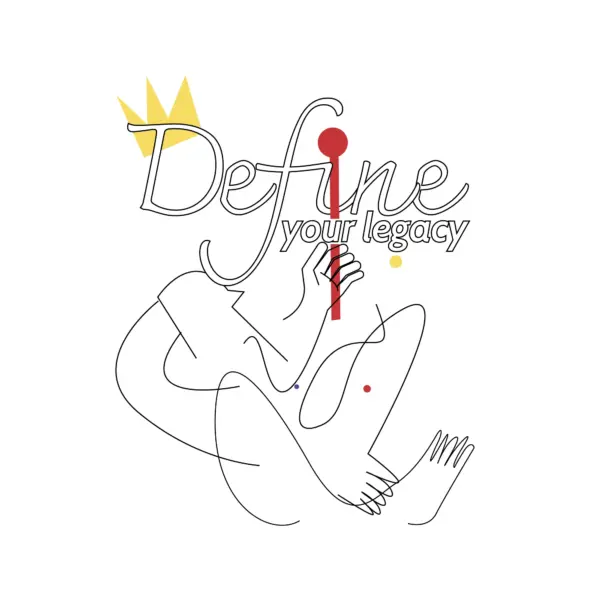 A king holding his staff and crown design