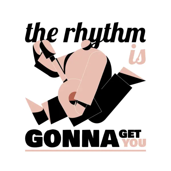 Boy jumping while playing his guitar design