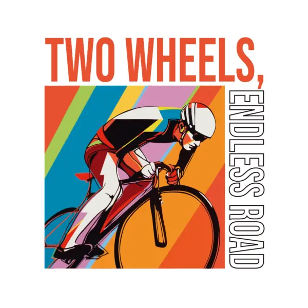 Cyclist pedaling in a pattern design