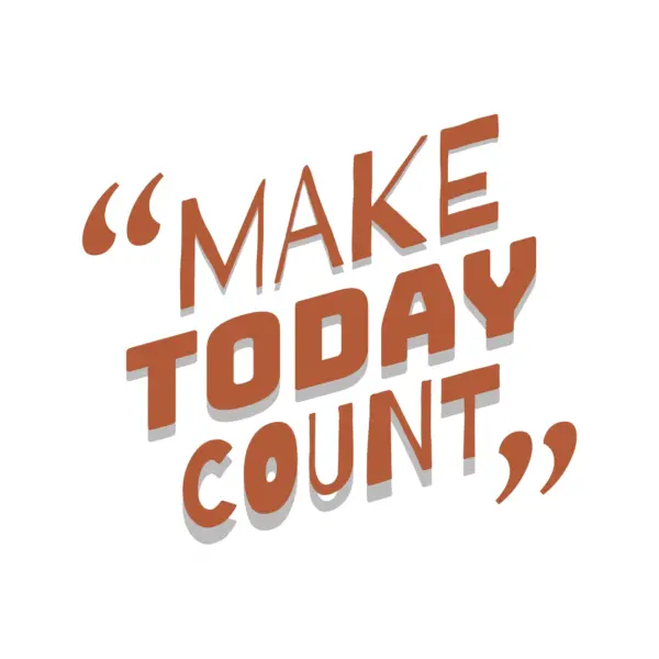 Motivational phrase in quotation marks and inclined design