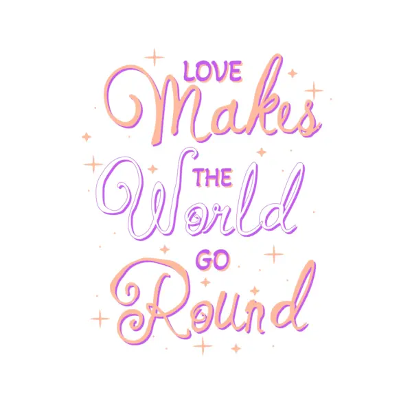 Vertical love phrase designed with handwritten fonts design