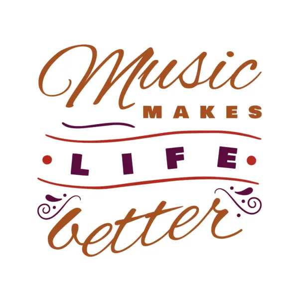 Music phrase with two colors decorated with small ornaments design