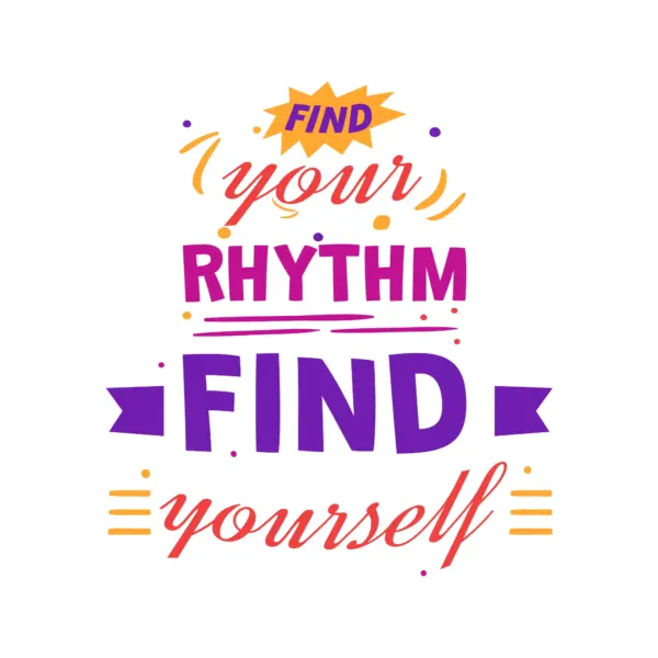 Music phrase decorated with a variety of colors design