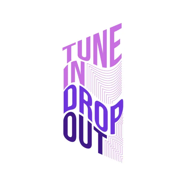 Musical phrase with a distorted perspective accompanied by lines complementing the design