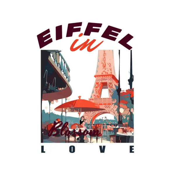 Restaurant with the eiffel tower in the background design