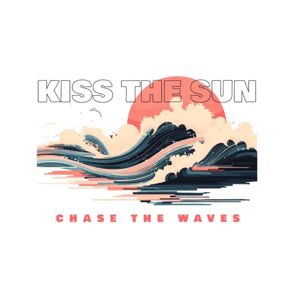 Piano keys in flowing waves, moving Olly Moss design