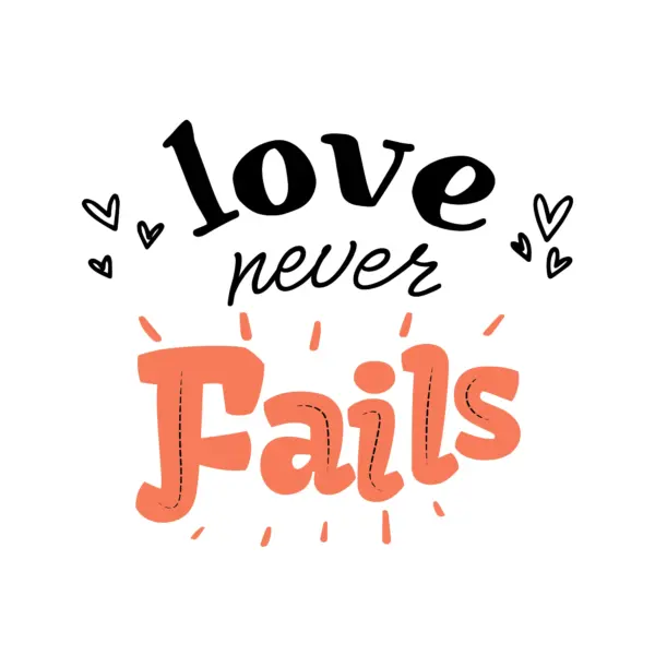 Love phrase with variety of fonts display decorated with ornaments design