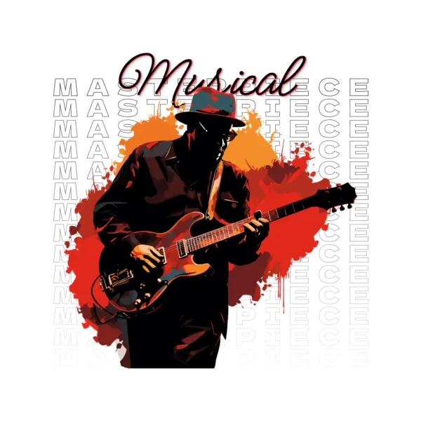 Jazz guitarist playing his guitar design