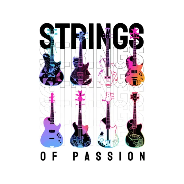 Silhouettes of various musical instruments design