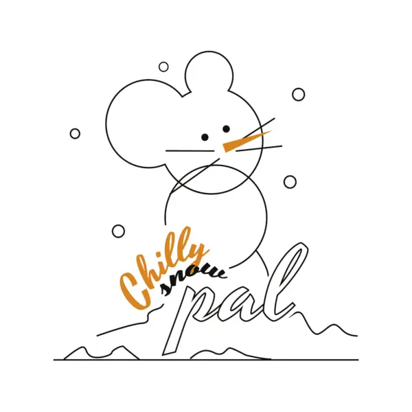 Mouse snowman decorated with a sentence design