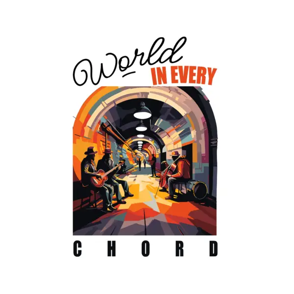 Street musicians playing music design