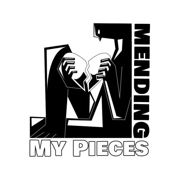 Trying to mend a heart broken in two pieces design